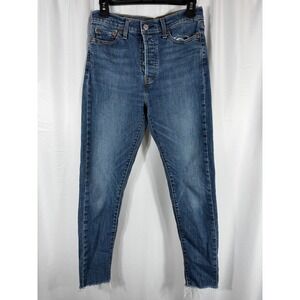 Levi Strauss Wedgie Skinny Jeans Women's Size 29 (28) Blue Denim Button Fly